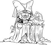 coloriage garfield deguise en princesse